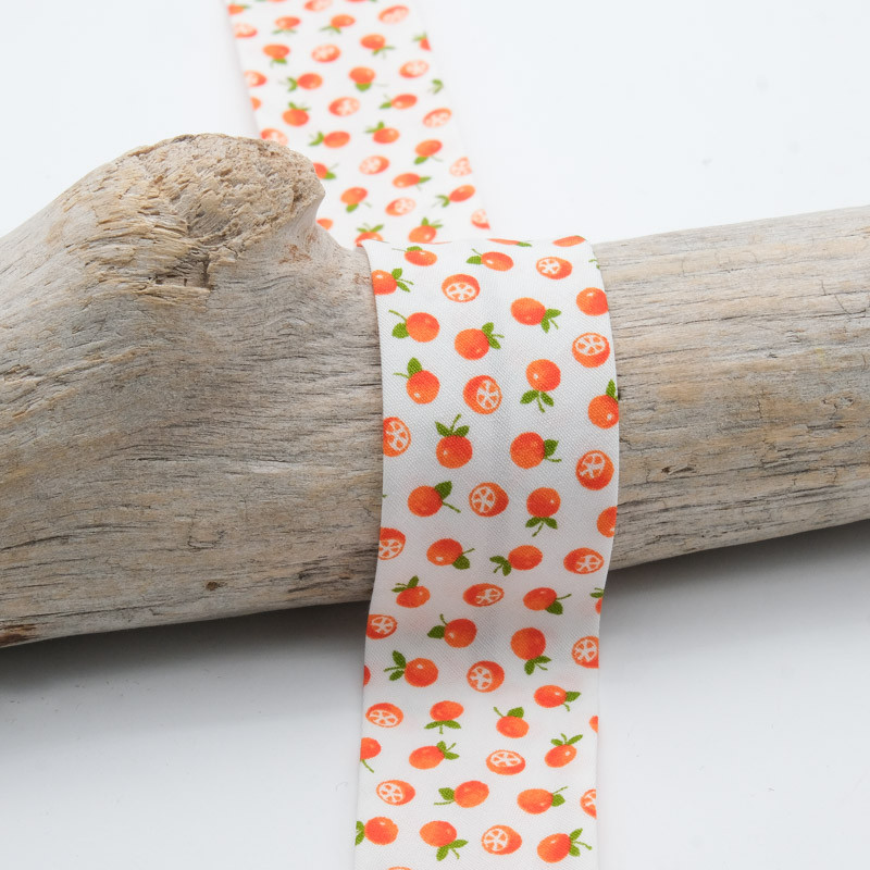 30mm Orange Floral Bias Tape - Maison Klem